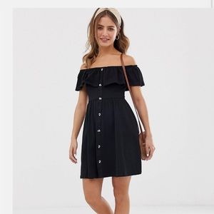 ASOS Off the shoulder button down dress